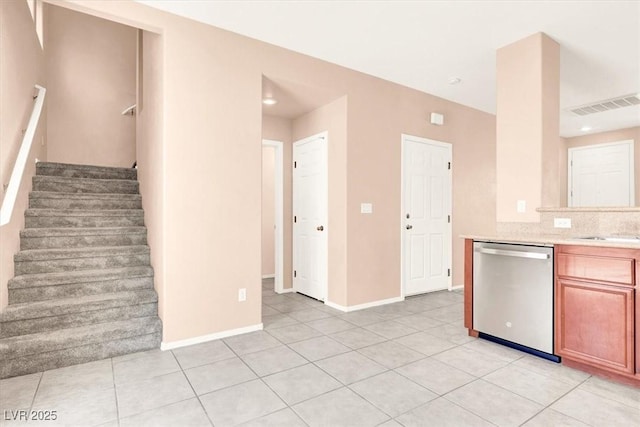 10230 Viterbo St, Las Vegas, NV 89183 - kitchen with dishwasher, light tile patterned floors, baseboards, and recessed lighting