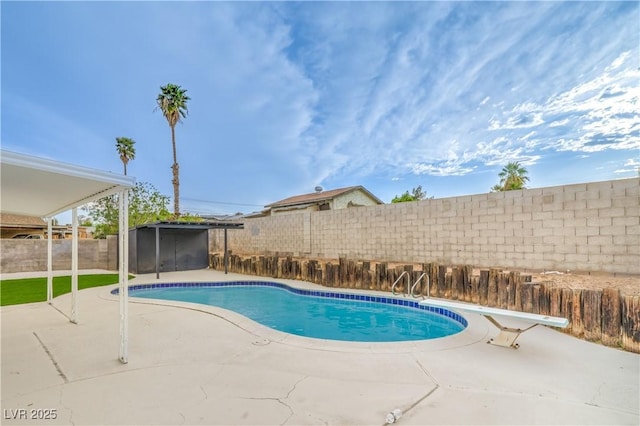 5239 Elgin Cir, Las Vegas, NV 89122 - view of swimming pool with a patio area and a fenced backyard