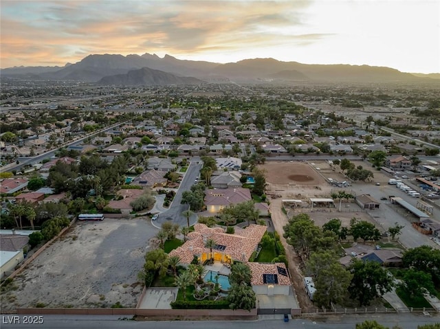 8130 Cassian Ct, Las Vegas, NV 89129 - aerial view at dusk of a mountain view and a residential view
