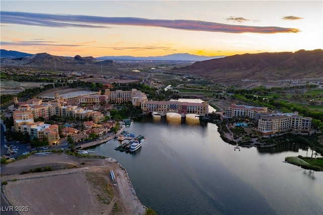 153 Via Di Mello, Henderson, NV 89011 - aerial view at dusk of a water and mountain view