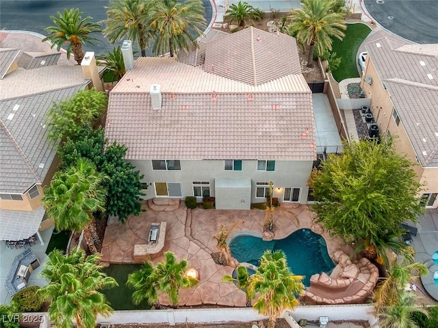 11158 Antonine Wall Ct, Las Vegas, NV 89141 - aerial view of property and surrounding area featuring a pool area