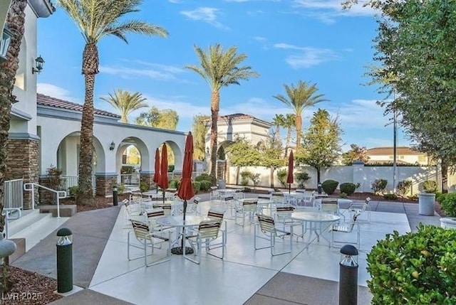 3440 Crystal Tower St, Las Vegas, NV 89129 - view of patio featuring fence and outdoor dining space