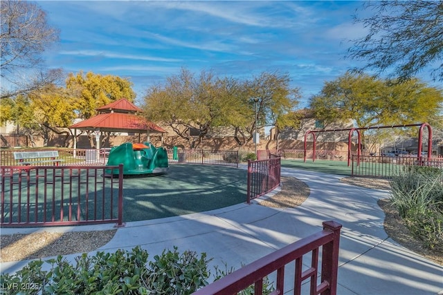 7632 Calico Fields St, Las Vegas, NV 89149 - view of home's community with a gazebo and fence