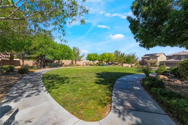view of home's community with a lawn and a residential view