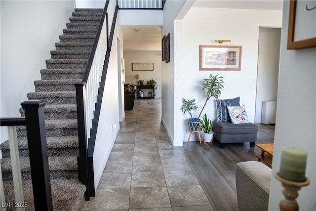 5733 Coral Sun St, North Las Vegas, NV 89031 - stairway featuring baseboards