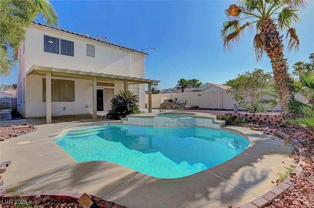 8040 Tailwind Ave, Las Vegas, NV 89131 - view of pool with a fenced backyard, a patio, and a pool with connected hot tub