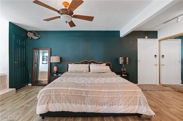 2479 Domingo St, Las Vegas, NV 89121 - bedroom featuring wood finished floors and a ceiling fan