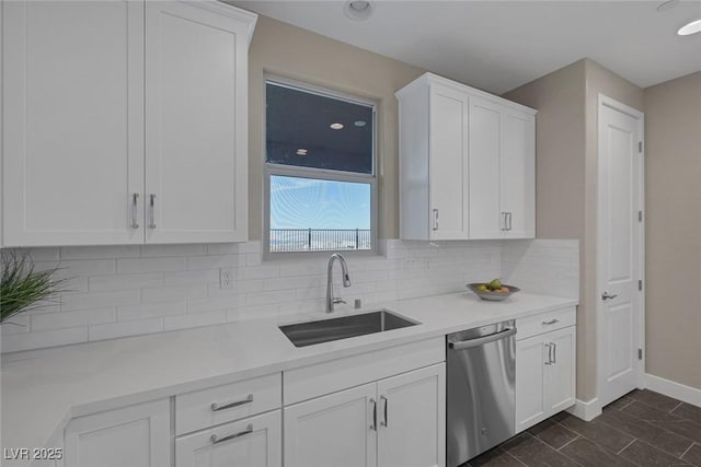 2246 Bird Of Prey St, Las Vegas, NV 89138 - kitchen with dishwasher, a sink, white cabinets, and light countertops