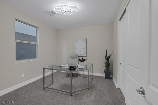 2246 Bird Of Prey St, Las Vegas, NV 89138 - home office with baseboards and dark colored carpet