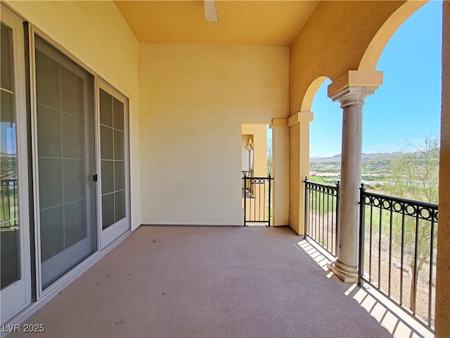 balcony with a mountain view