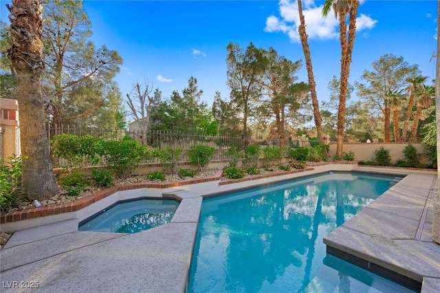 5125 Turnberry Ln, Las Vegas, NV 89113 - view of pool featuring an in-ground hot tub and a fenced backyard