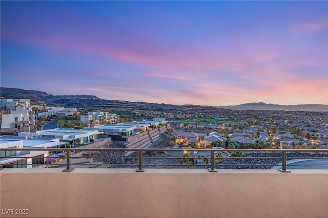 350 Solitude Peak Ln, Henderson, NV 89012 - balcony at dusk with a mountain view