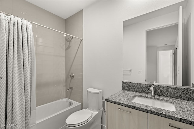350 Solitude Peak Ln, Henderson, NV 89012 - full bathroom with toilet, shower / bath combo with shower curtain, and vanity