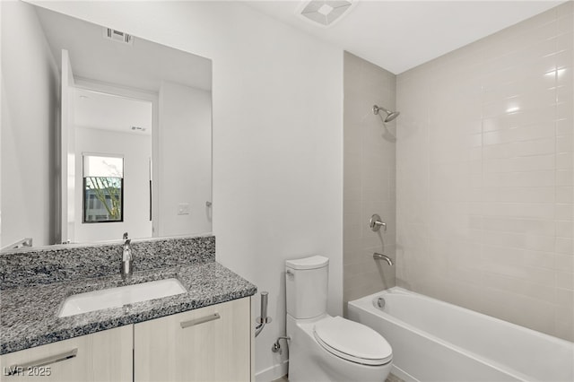 350 Solitude Peak Ln, Henderson, NV 89012 - bathroom with toilet, shower / tub combination, vanity, and baseboards