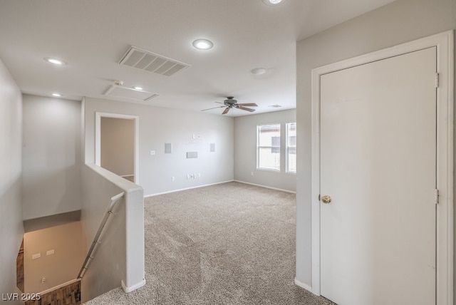 11177 Deluna St, Las Vegas, NV 89141 - carpeted spare room with recessed lighting, a ceiling fan, baseboards, and attic access