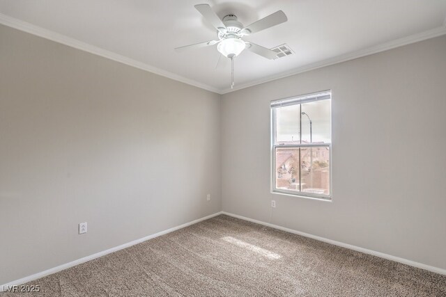 11177 Deluna St, Las Vegas, NV 89141 - carpeted spare room with ornamental molding, a ceiling fan, and baseboards