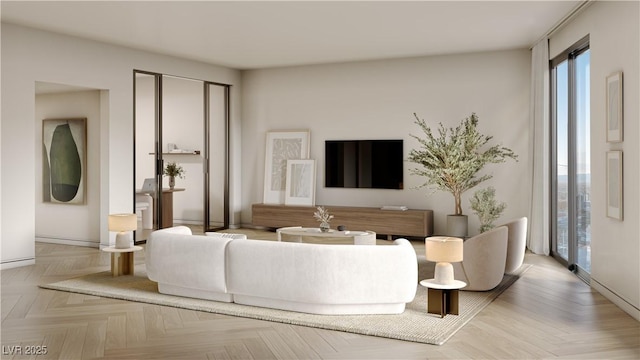700 W Carson Ave Unit 2307, Las Vegas, NV 89106 - living area featuring plenty of natural light and baseboards