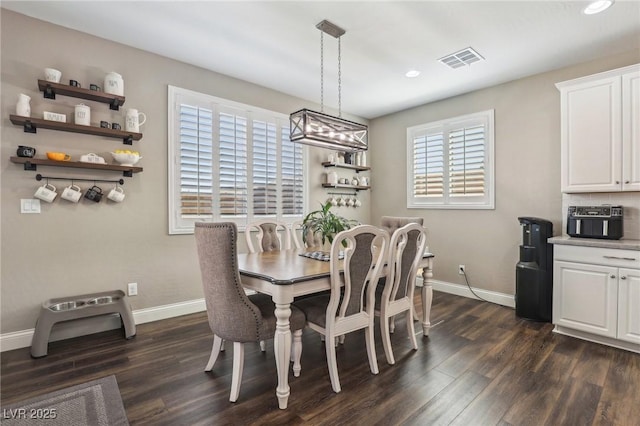 716 Cadence View Way, Henderson, NV 89011 - dining space featuring baseboards, dark wood-style flooring, and recessed lighting