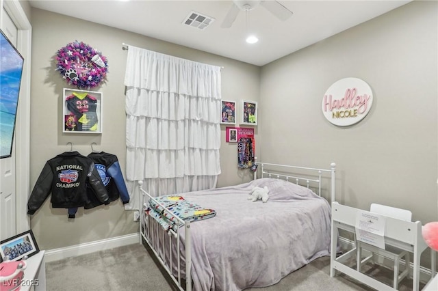 716 Cadence View Way, Henderson, NV 89011 - bedroom with carpet, baseboards, recessed lighting, and ceiling fan