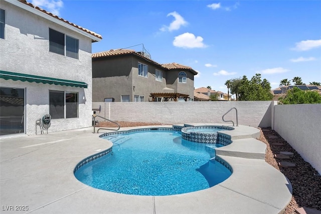 3604 N Campbell Rd, Las Vegas, NV 89129 - view of pool featuring a fenced backyard, a pool with connected hot tub, and a patio area