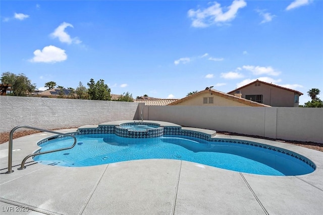 3604 N Campbell Rd, Las Vegas, NV 89129 - view of pool featuring a fenced backyard, a patio area, and a pool with connected hot tub