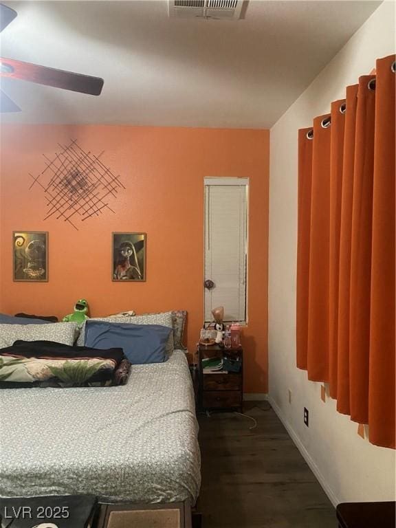 8913 Cambridge Glen Ct, Las Vegas, NV 89149 - bedroom featuring dark wood finished floors, baseboards, and ceiling fan