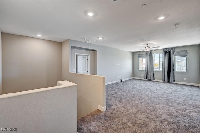 7572 Mount Spokane Ct, Las Vegas, NV 89113 - carpeted empty room featuring ceiling fan, baseboards, recessed lighting, and a smoke detector