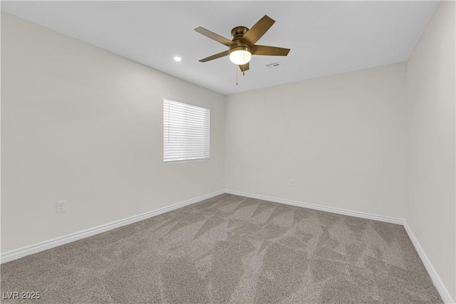 952 Balzar Ave, Las Vegas, NV 89106 - carpeted spare room with ceiling fan, baseboards, and recessed lighting
