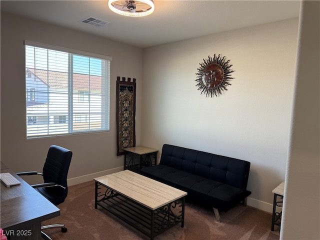 7855 Skyler Falls Ln, North Las Vegas, NV 89084 - home office with carpet floors and baseboards