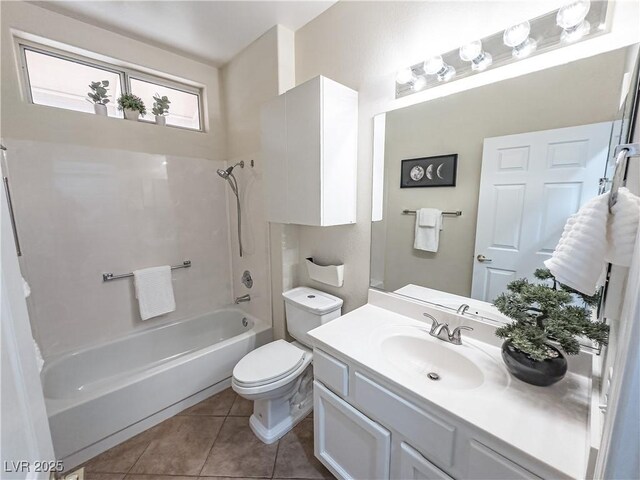 2501 Maddington Dr, Las Vegas, NV 89134 - full bathroom featuring vanity, toilet, bathing tub / shower combination, and tile patterned flooring