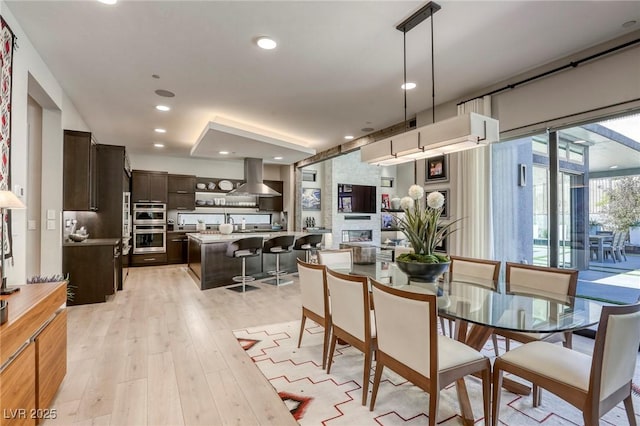787 Keyland St, Las Vegas, NV 89138 - dining space featuring light wood-style flooring and recessed lighting