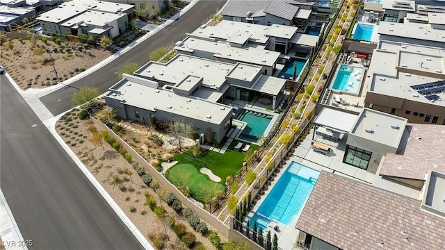 787 Keyland St, Las Vegas, NV 89138 - aerial perspective of suburban area featuring a pool