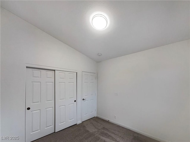 6120 Desert Haven Rd, Las Vegas, NV 89130 - unfurnished bedroom featuring lofted ceiling, carpet flooring, baseboards, and a closet