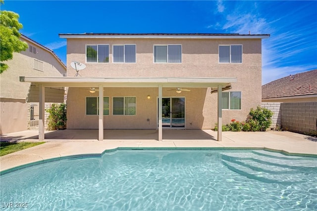 8913 Loggers Mill Ave, Las Vegas, NV 89143 - back of house with a patio, stucco siding, and ceiling fan