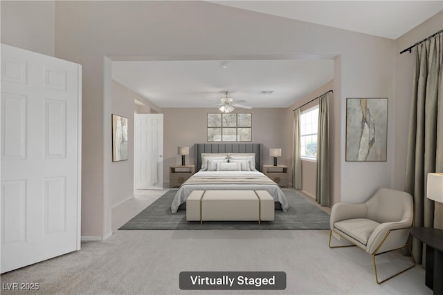 8913 Loggers Mill Ave, Las Vegas, NV 89143 - bedroom featuring carpet flooring, baseboards, and a ceiling fan