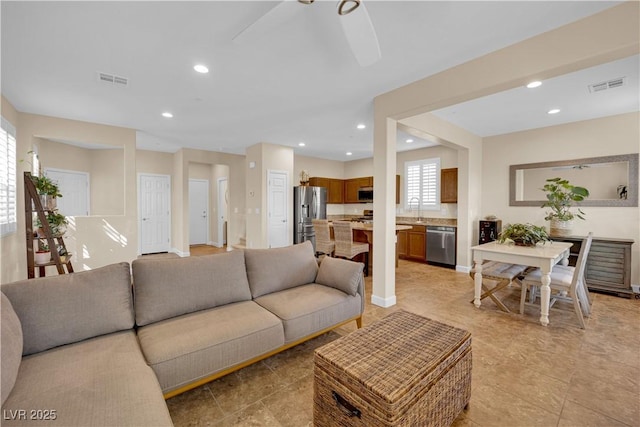 1104 Aspen Cliff Dr, Henderson, NV 89011 - living room with recessed lighting