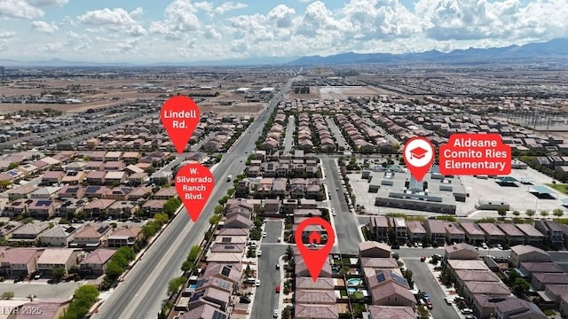 5661 Brimstone Hill Ave, Las Vegas, NV 89141 - aerial view of residential area with mountains