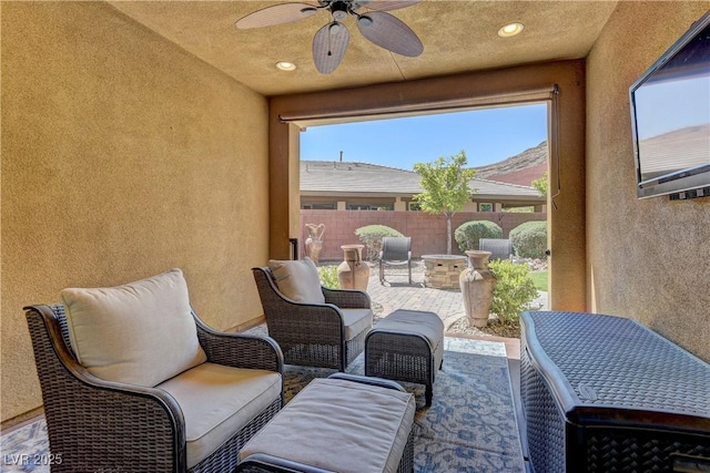 5635 Mesa Mountain Dr, Las Vegas, NV 89135 - view of patio with a ceiling fan