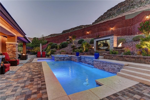 5635 Mesa Mountain Dr, Las Vegas, NV 89135 - view of swimming pool with a patio area and a pool with connected hot tub
