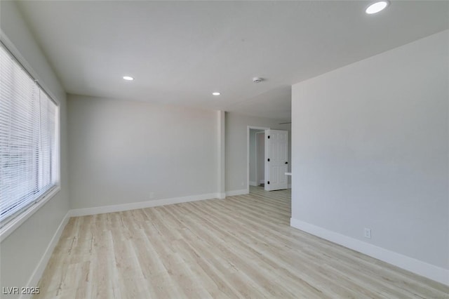 1825 Howard Ave, Las Vegas, NV 89104 - spare room featuring light wood finished floors, baseboards, and recessed lighting