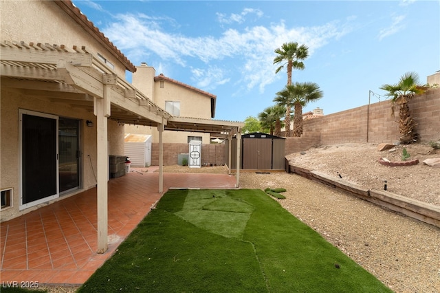 2507 Albemarle Way, Henderson, NV 89014 - fenced backyard with a pergola and a patio area