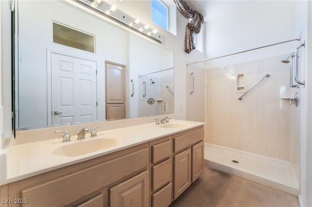 9812 Folsom Dr, Las Vegas, NV 89134 - bathroom featuring a shower and double vanity