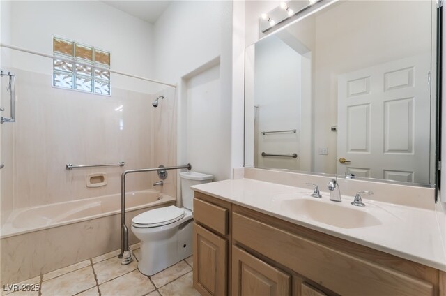 9812 Folsom Dr, Las Vegas, NV 89134 - full bath with toilet, washtub / shower combination, tile patterned floors, and vanity