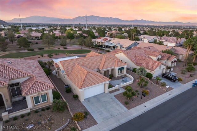 9812 Folsom Dr, Las Vegas, NV 89134 - aerial view at dusk of a mountain view and a residential view