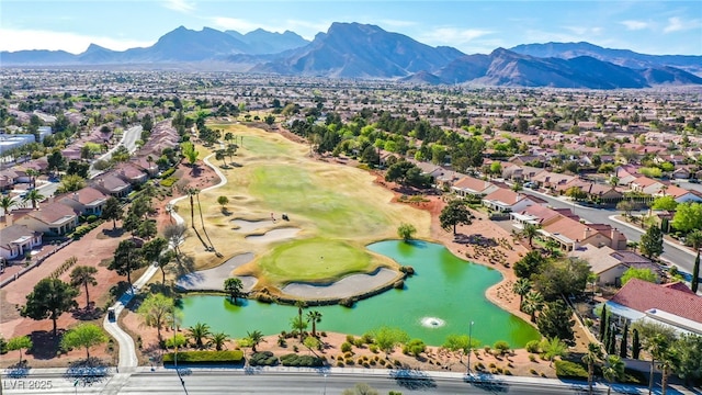 9812 Folsom Dr, Las Vegas, NV 89134 - aerial view of residential area featuring a water and mountain view and a golf club