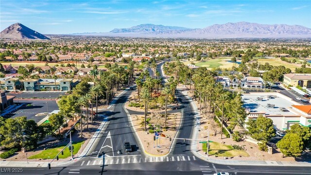 9812 Folsom Dr, Las Vegas, NV 89134 - aerial perspective of suburban area featuring a mountainous background