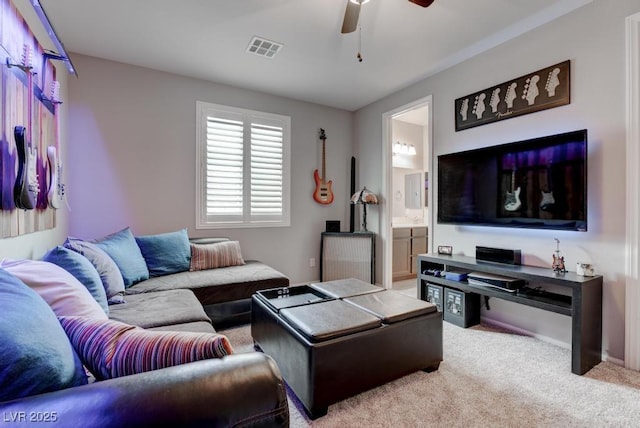 6985 Hopi Summit Ct, Las Vegas, NV 89149 - living area featuring ceiling fan and carpet floors