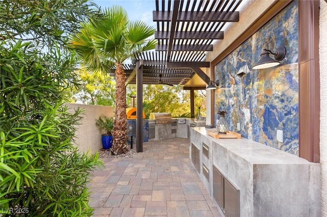 10301 Orkiney Dr, Las Vegas, NV 89144 - view of patio with a pergola