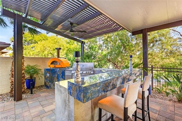 10301 Orkiney Dr, Las Vegas, NV 89144 - view of patio featuring a pergola