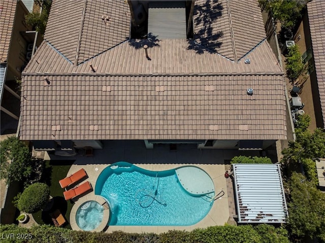 7206 Laramie Ave, Las Vegas, NV 89113 - aerial view of property and surrounding area featuring a pool